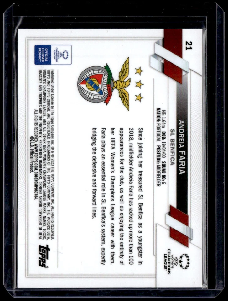 2022-23 Topps Sapphire UEFA Andreia Faria #21 Green /99 - Image 2 of 2