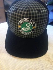 Rare Brooklyn Brewery Plaid Hat Green And Black Elidan