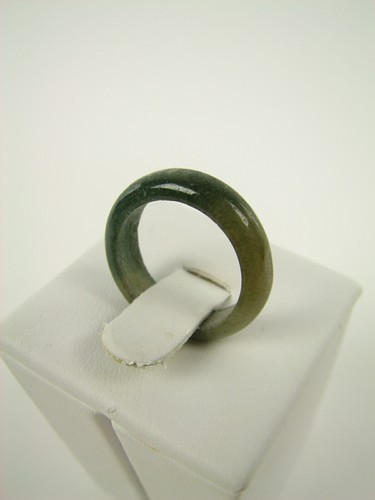 Genuine Natural Variegated Jade Round Eternity Ring Band - Size 6.25 #710 - Picture 2 of 5