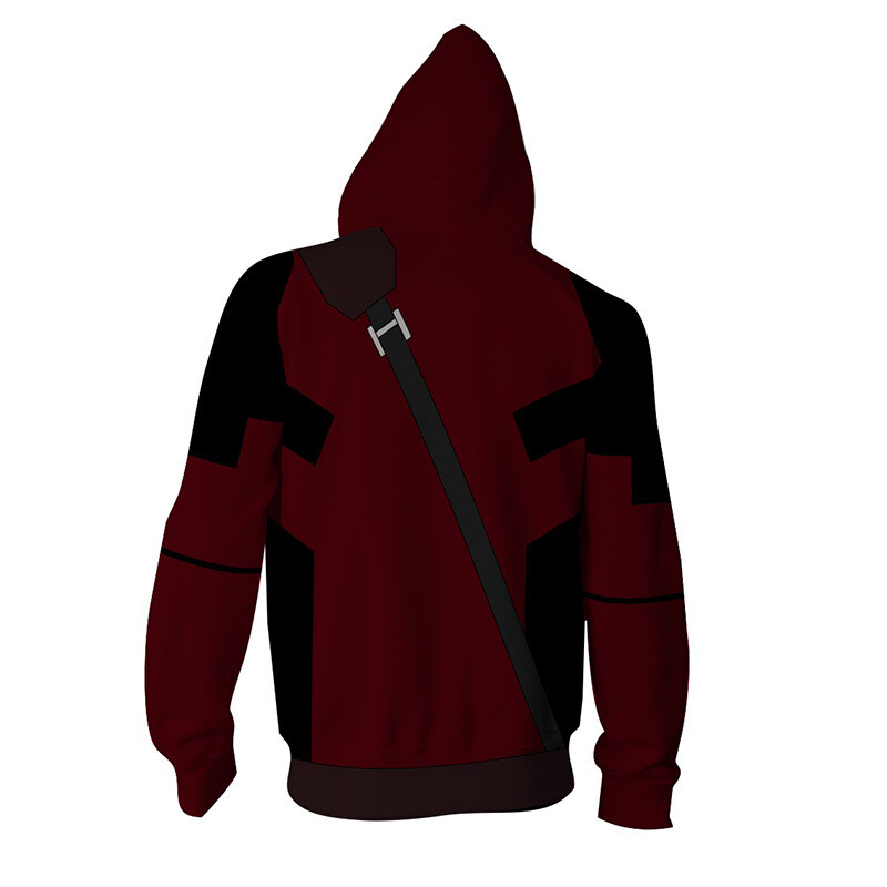 Unisex 3D Printed Deadpool Hoodie Zipper Jacket - Sizes S-4XL image 3