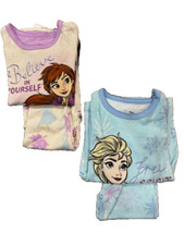 Disney GIRLS Princess 4-piece Cotton PJ Pajama Set BLUE/LILAC MULTI 2T NWT