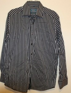 Ascot 100% Giza Egyptian Cotton Black/White Striped Shirt ...