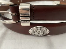 Brown Leather Belt With Auburn University Conchos 28, 30, 32, 46