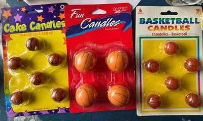 Vintage Basketball Shaped Cake Candles Lot; 3 New Packs!