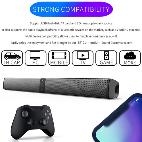 2PCS Surround Bluetooth Soundbar TV Home Theater Subwoofer Speaker Sound System - Bild 9 von 15