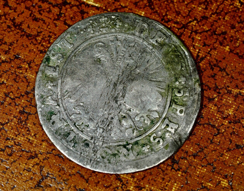 Switze, Schaffhausen, Örtli (15 Kreuzer or 1/4 Taler) 1657, with countermark ram