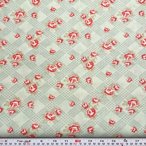 Martinique by 3 Sisters for Moda Florals Pale Seafoam Cotton Remnant 22" x 44" - Picture 1 of 2