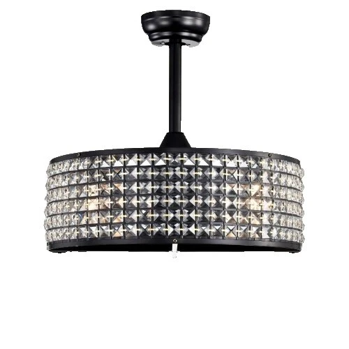 Ventiladores de teto de Cristal Preto Moderno