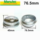 <!--F#f_0-->Manuted 2x Grease Metal Bearing Dust Cap N42 76.5mm 3t Trailer Caravan GRSCAP UB<!--F/-->