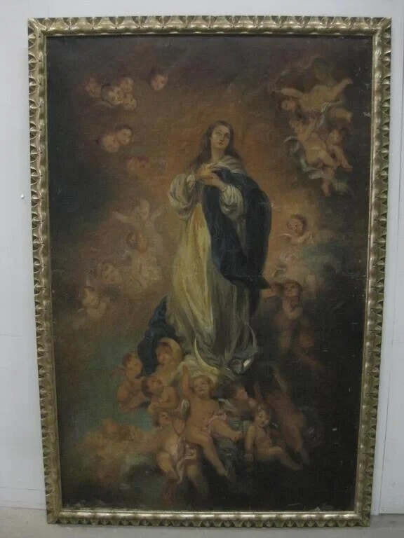 New Mexico altar painting after ? old master Murillo's Immaculate Conception
