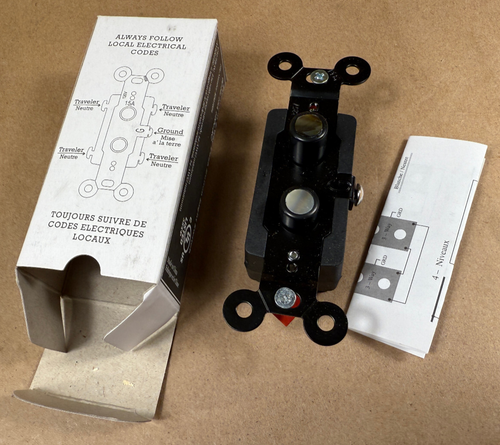 Prange & Co Elektrischer 4-Wege Drucktaster Premium Lichtschalter mit zwei Perlen - P-4