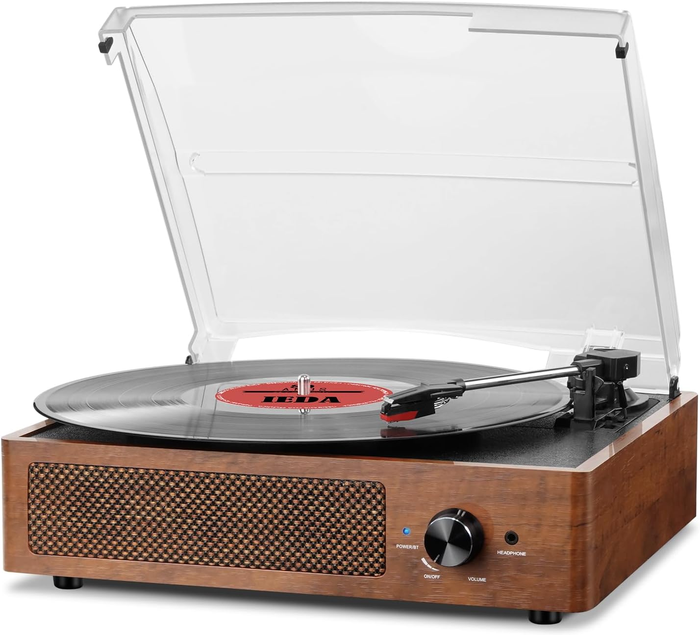 Vinyl Record Players Vintage Turntable for Vinyl Records with Speakers Belt-Driv-image