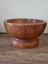 Hand Turned Wooded Bowl Pedestal 10" Diameter 5.5" Height Artist Signed