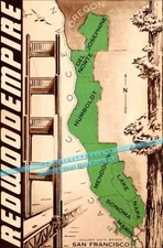 California Redwood  Empire 1945 Vintage Poster Print Retro Style Wall Art