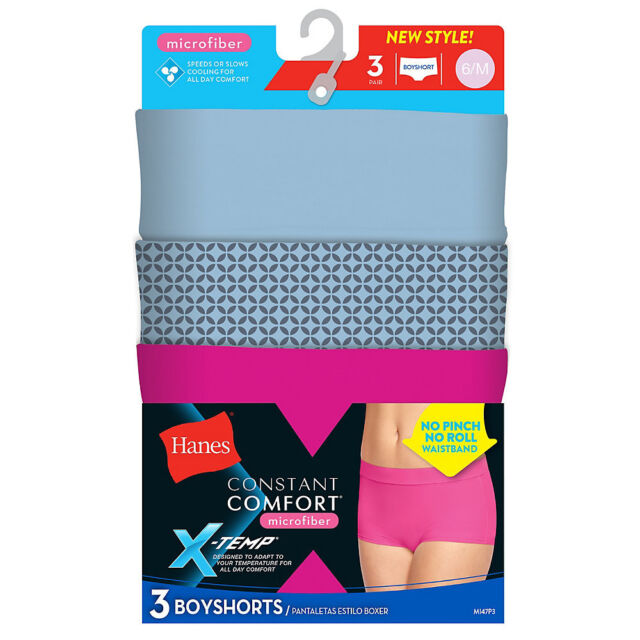 Hanes Constant Comfort X-Temp Tagless Women's Boyshort Panties 4-Pack