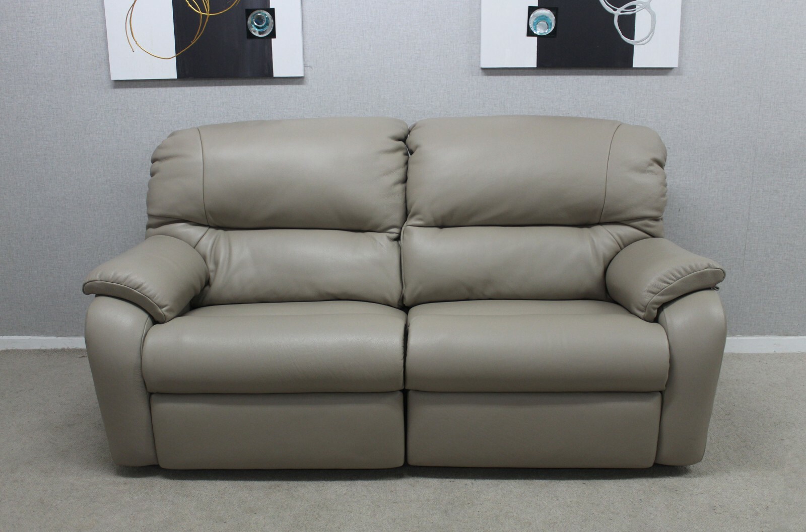 G Plan Mistral Husk Alabaster Leather Electric Reclining 3 Seater Sofa