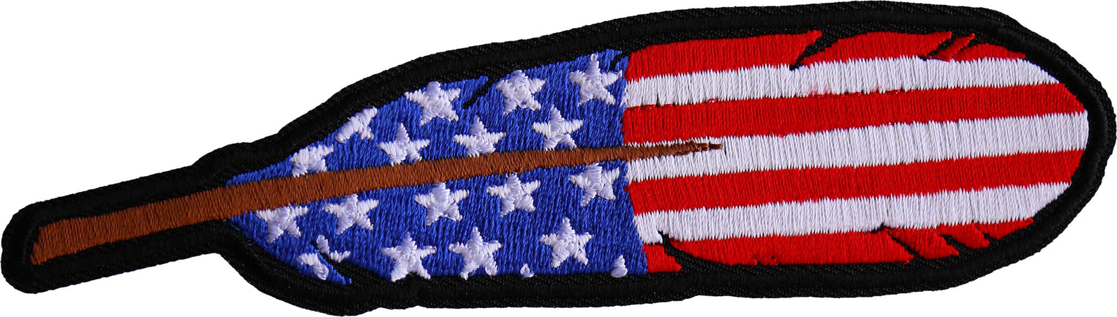 American Flag Feather Patch - 5x1.3 inch - P7202