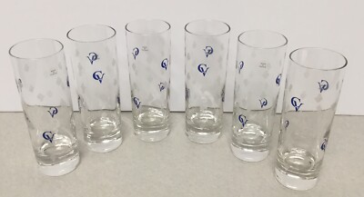 Courvoisier Highball Etched Glasses Made in France Gorgeous Set Of 6