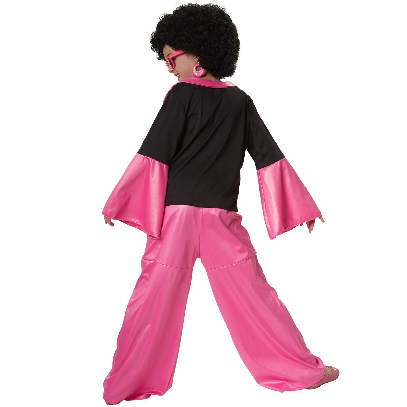 Kostüm Mädchen Disco Tänzer 70er 80er Schlaghose Pink Party Fasching Karneval