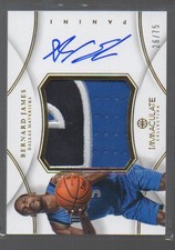 BERNARD JAMES 2012-13 PANINI IMMACULATE PREMIUM PATCH JERSEY AUTO ROOKIE  26/75