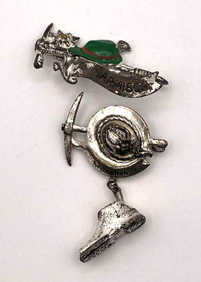Garmisch Hat Pick Edelweiss Feather Charm Bavarian Alpine Pin