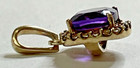 10kyg Halo Design Cushion Cut Amethyst Round Brilliant Cut Diamond Pendant 0.8G — photo 6