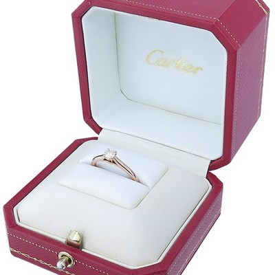 Cartier 1895 SOLITAIRE Ring Brillant 0,23 Carat 750er Roségold  Box