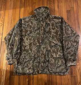 Trophy Club Vintage 90s Real Tree Camo hunting Jacket Zip/snap Pockets Men XL