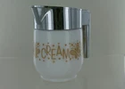Vintage Gemco Creamer - White Milk Glass with Gold Design