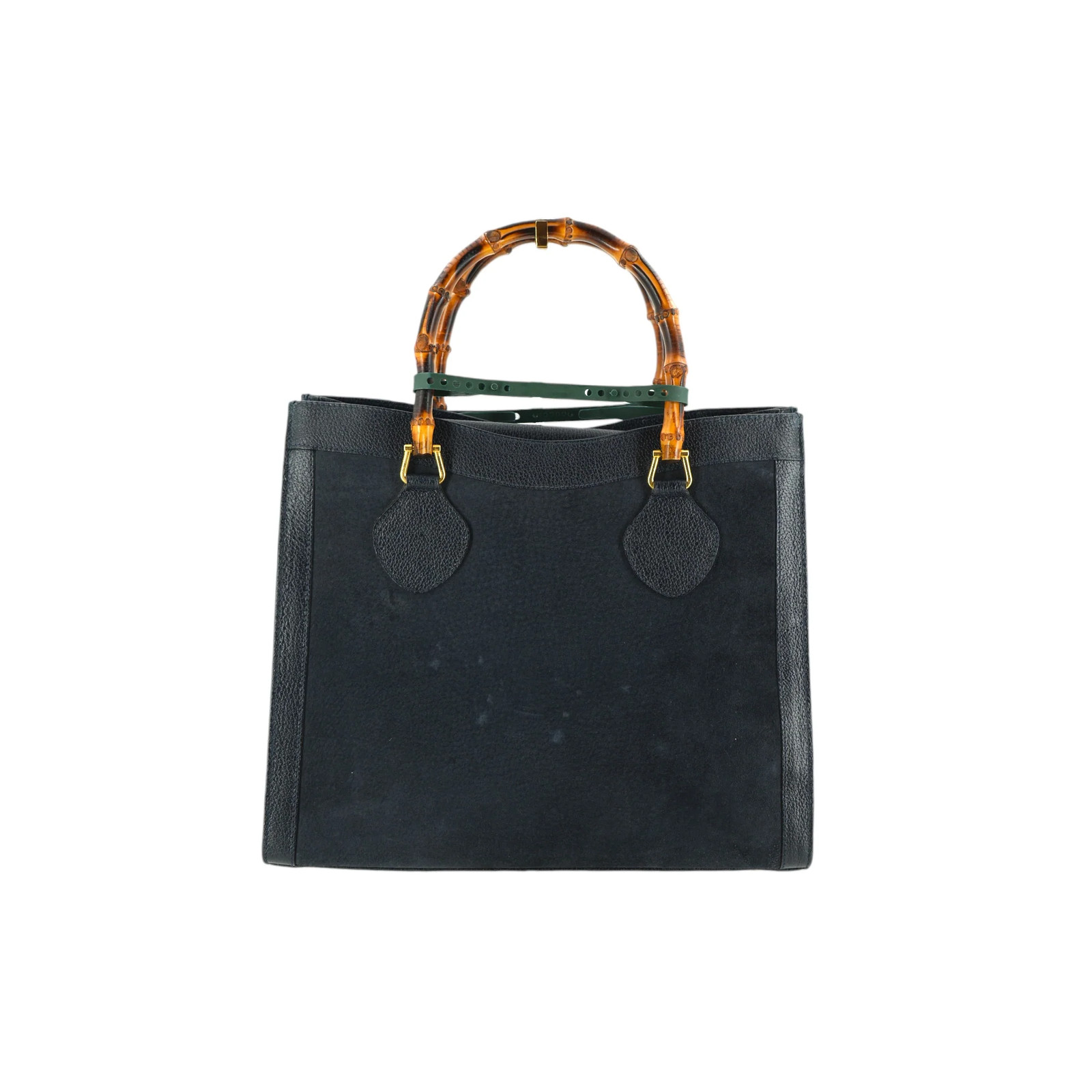 Borsa Tote Gucci Vintage in Pelle Scamosciata Blu Principessa Diana