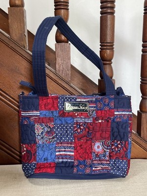 Vintage Donna Sharp Quilted Patchwork Shoulder Bag - Red White & Blue -Patriotic