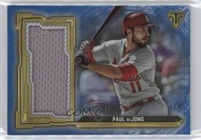 2020 Topps Triple Threads Single Jumbo Relics Sapphire /3 Paul DeJong #SJR-PDE