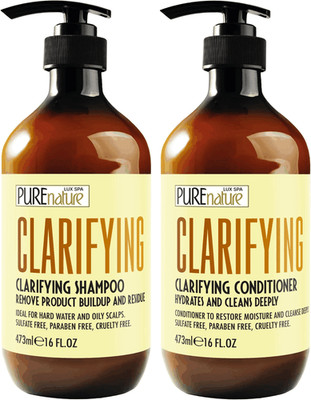 Clarifying Shampoo and Conditioner Set 16 Fl Oz Set of 2 Sulfate Free Hair Care