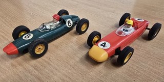 Scalextric Triang Pair C72 C86 BRM Porsche 804 Green Red Tested