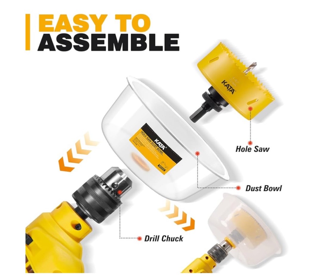 KATA 4 Hole Saw 4-1/4 in Silicone Dust Bowl recessed lights Sheetrock