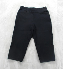 Croft  Barrow Chino Pants Womens 10 Black Effortless Stretch Capri Pull On