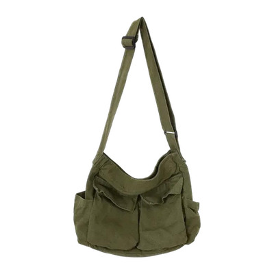 Canvas Umhaengetasche Herren   Vintage Messenger Tasche mit Laptopfach