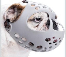 Short Snout Dog Muzzle for French Bulldogs  Pugs - Soft Breathable Anti-Biting,