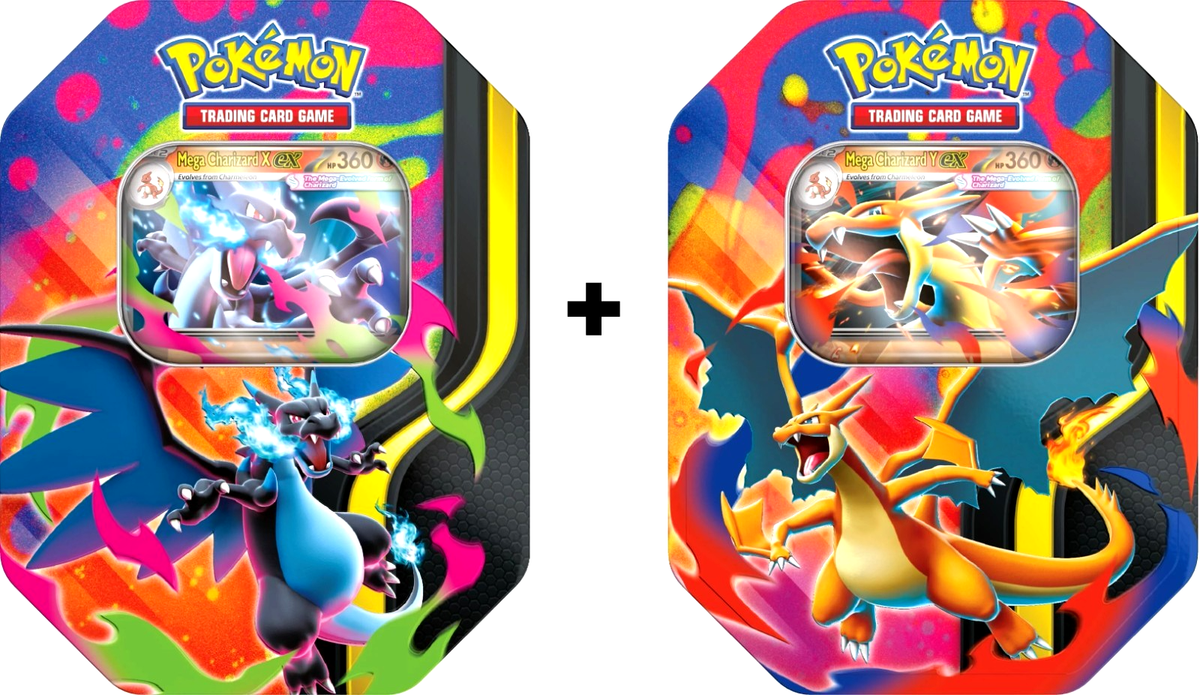 2 Pokemon TCG Mega Charizard X + Y ex Tin Bundle Sealed New | eBay 2 Pokemon TCG Mega Charizard X + Y ex Tin Bundle Sealed New | eBay
