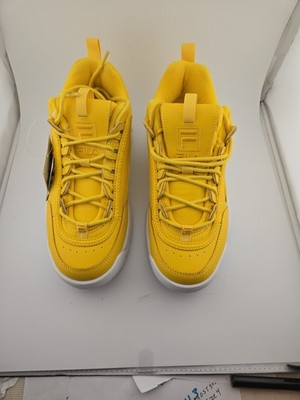 FILA Disruptor II Script Yellow Sneakers Mens Size 7 New No Box Women 8.5 To 9
