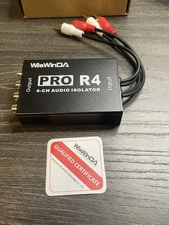 WisWinDA Pro 4Channels RCA Noise Filter Hum Eliminator Ground Loop Isolator