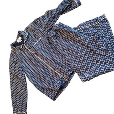 Petite Plume Kids Navy Blue Antler Print Pajama Set Size 10 Button Down PJs