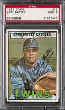 1967 TOPPS #15 EARL BATTEY PSA 9