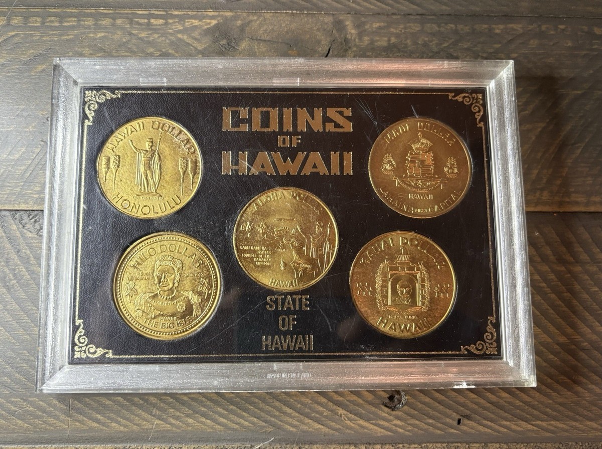 Coins of Hawaii 5 Coin Set Original Display Frame Uncirculated