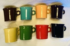 Set Of 8 FIESTAWARE Coffee Mugs Fiesta O Ring Handle Mixed Colors HLC- Unused