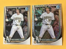 2025 Bowman Chrome Nick Kurtz Rookie Mojo Refractor + Base Oakland Athletics