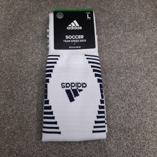 Adidas Soccer Team Speed Soccer Socks White Adult Large 9-13 Over the Calf