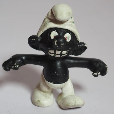 Schleich Schlumpf Schwarz Gnap Figur Vintage Sammlerfigur 5cm Retro