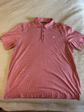 Travis Mathew Polo Shirt - Men's XXL - Short Sleeve Golf Red Pink Embroidered