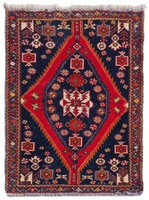 Amazing Hand Knotted Vintage Tribal Baghtiyaar Wool Area Rug 4.9 x 3.6 Ft